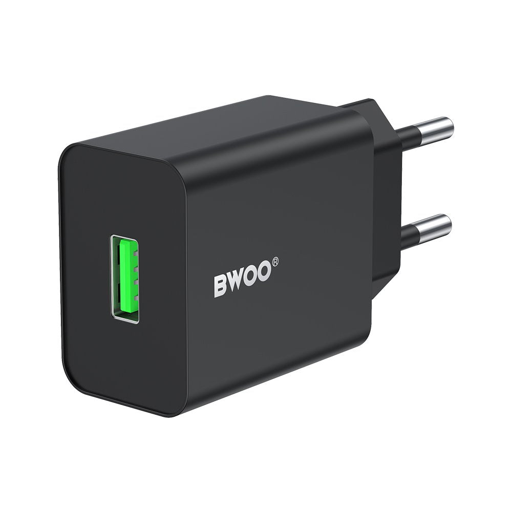 BWOO tīkla lādētājs CDA249 5V 2,4A USB-A, melns