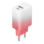 Setty lādētājs USB + USB-C 20W LSIG-AC-20 balts-rozā
