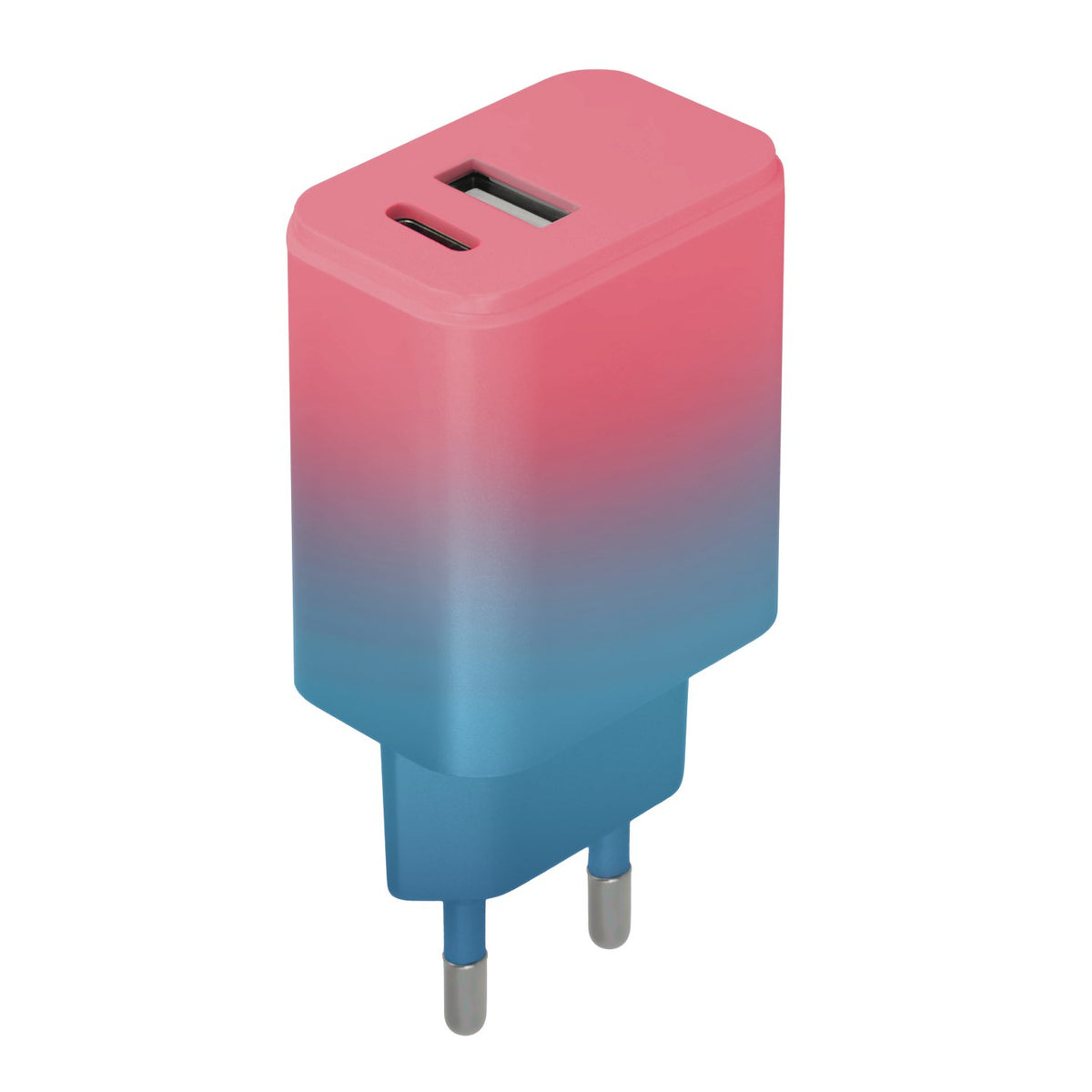 Setty lādētājs USB + USB-C 20W LSIG-AC-20 tirkīza-rozā