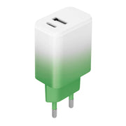 Setty lādētājs USB + USB-C 20W LSIG-AC-20 zaļi-balts