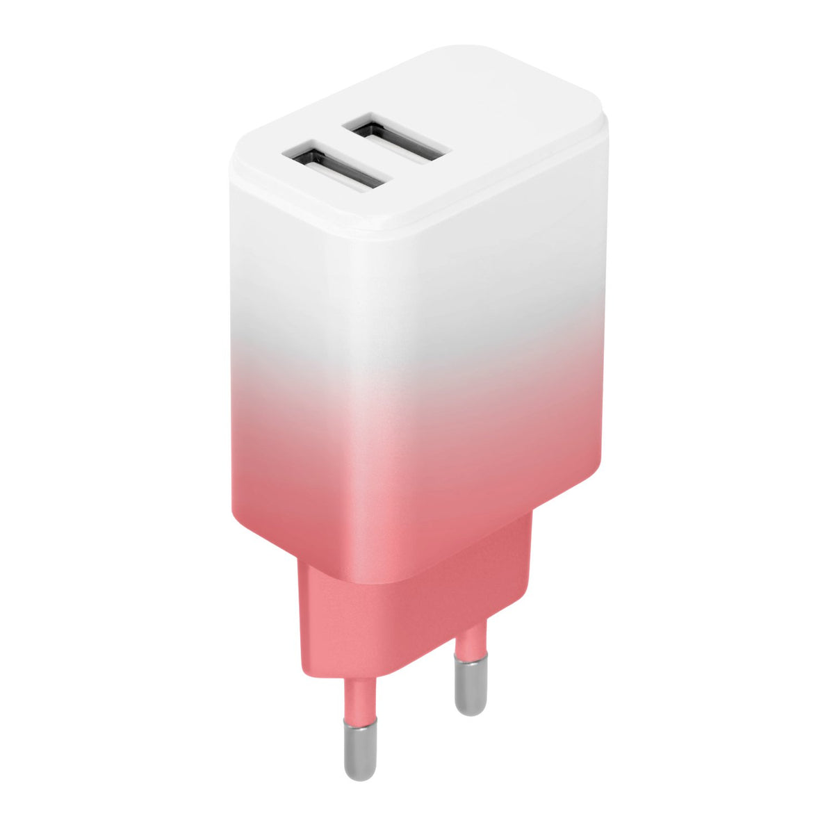 Setty lādētājs 2x USB 18W LSIG-AA-20 balts-rozā