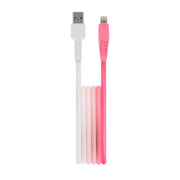 Setty kabelis USB - Lightning 1,5 m 2,4A KGA-L-1.52420 balts-rozā gradienta