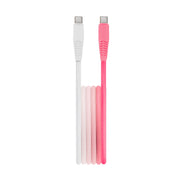 Setty kabelis USB-C - USB-C 1,5 m 3A KGC-C-1.5320 balts-rozā gradienta