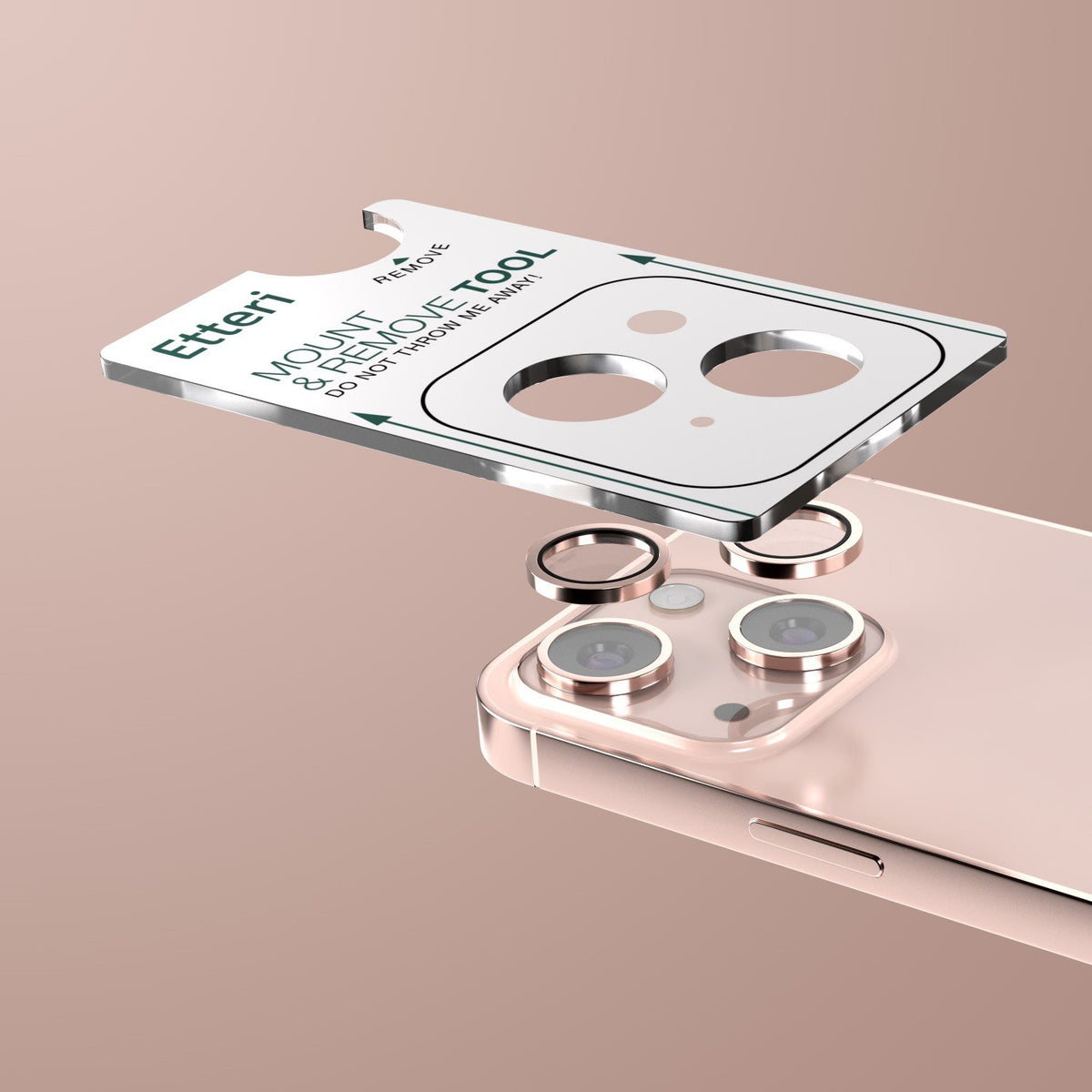 Etteri kameras objektīva aizsargs iPhone 13 / 13 Mini rozā