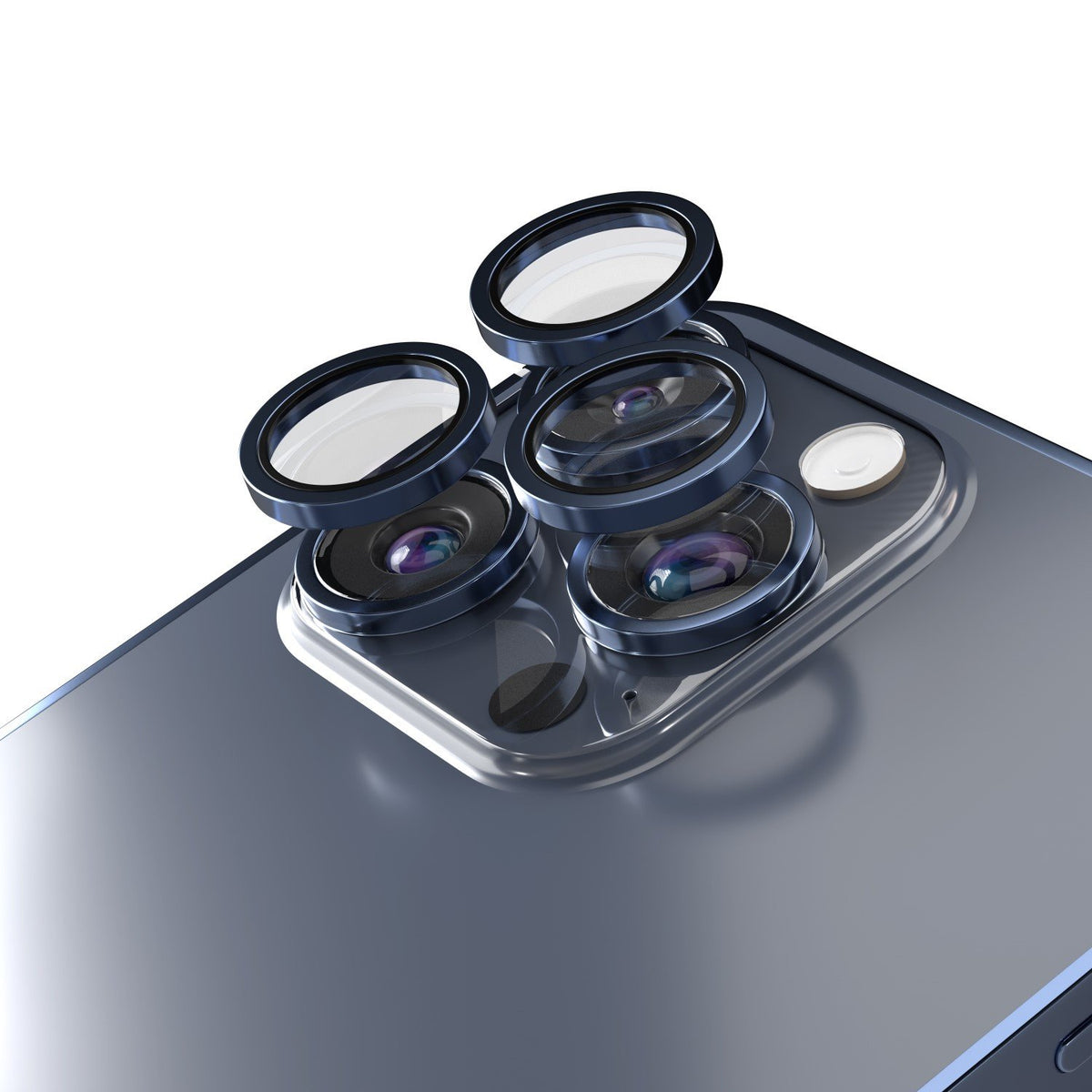 Etteri kameras objektīva aizsargs iPhone 15 Pro / 15 Pro Max tumši zila