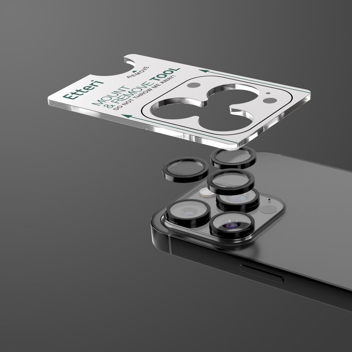 Etteri kameras objektīva aizsargs iPhone 16 Pro / 16 Pro Max, melna