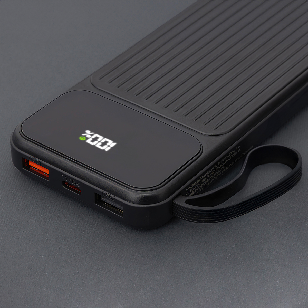 Maxlife pārnēsājamais akumulators ar iebūvētiem vadiem MXPB-06 PD QC 22,5W 10000 mAh melns