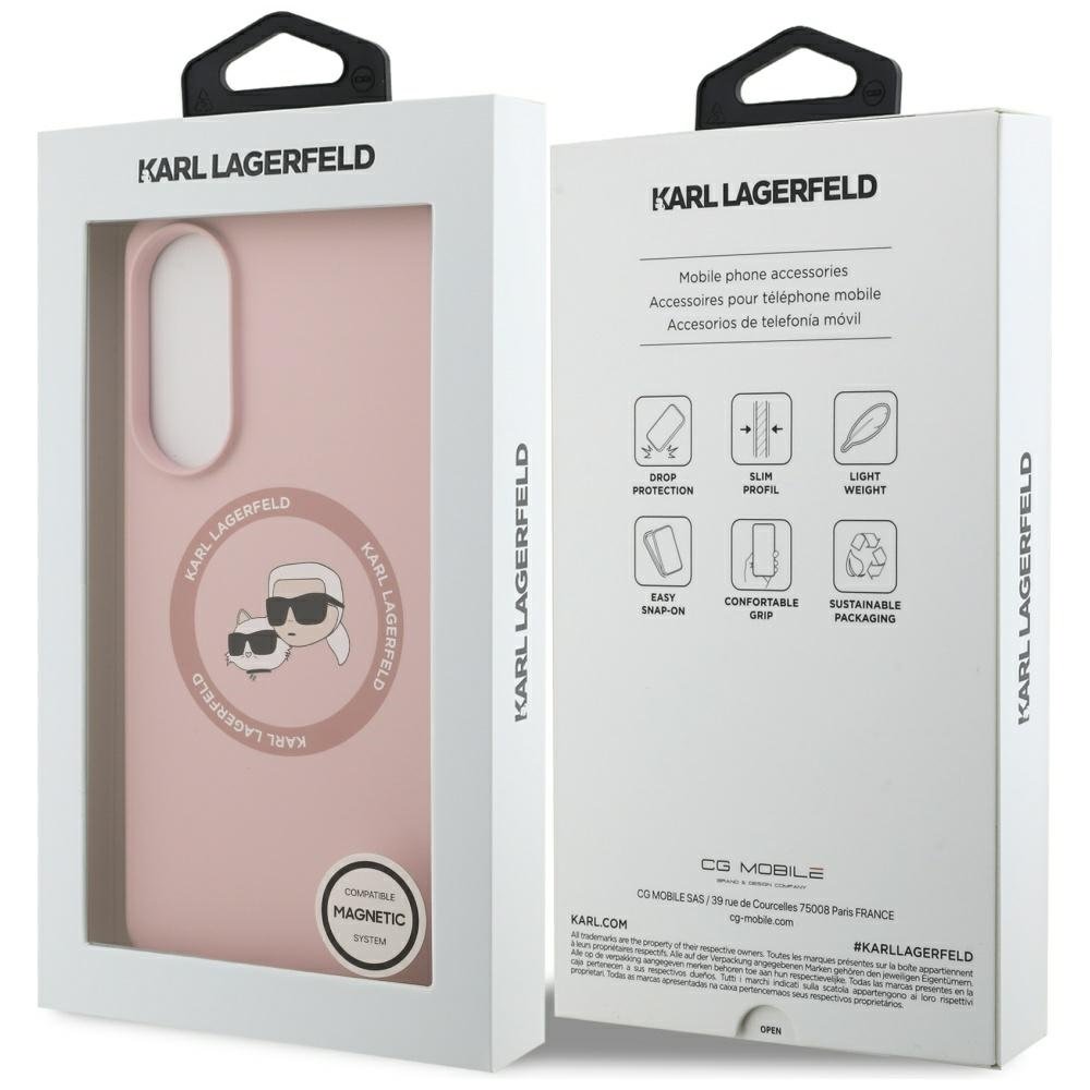 Karl Lagerfeld vāciņš Samsung Galaxy S25 Edge magnētisks, rozā