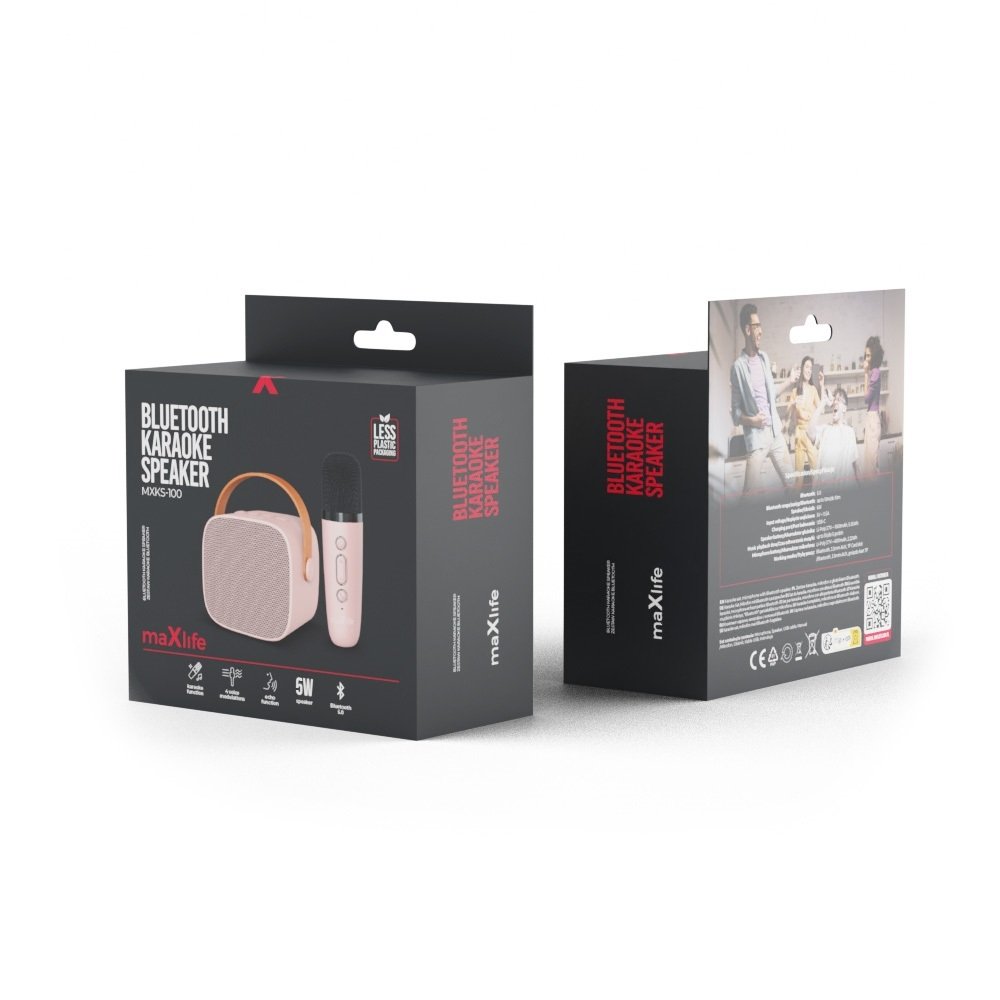 Maxlife Bluetooth skaļrunis karaoke MXKS-100, rozā