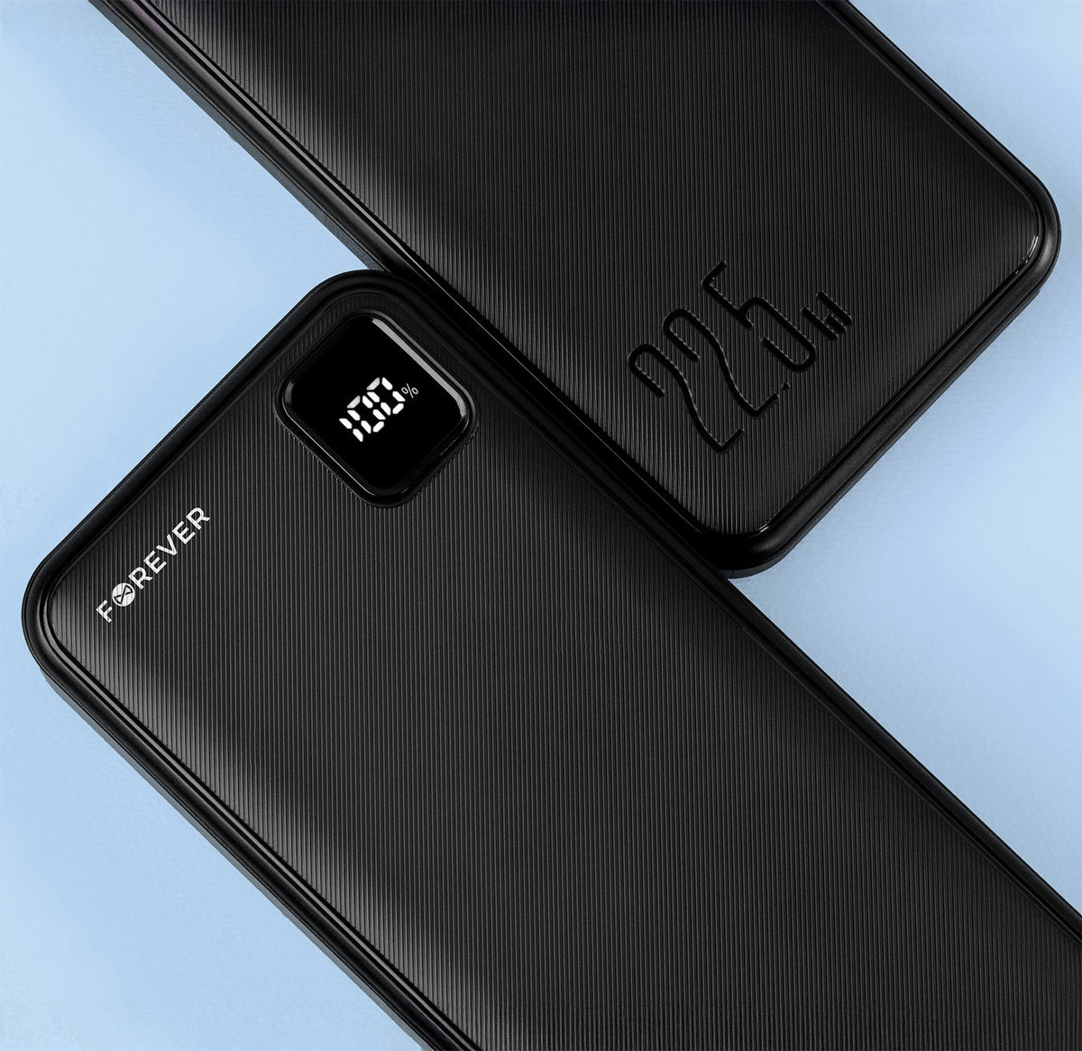 Forever ārējā baterija TB-300M PD QC 22,5W 10000 mAh, melna