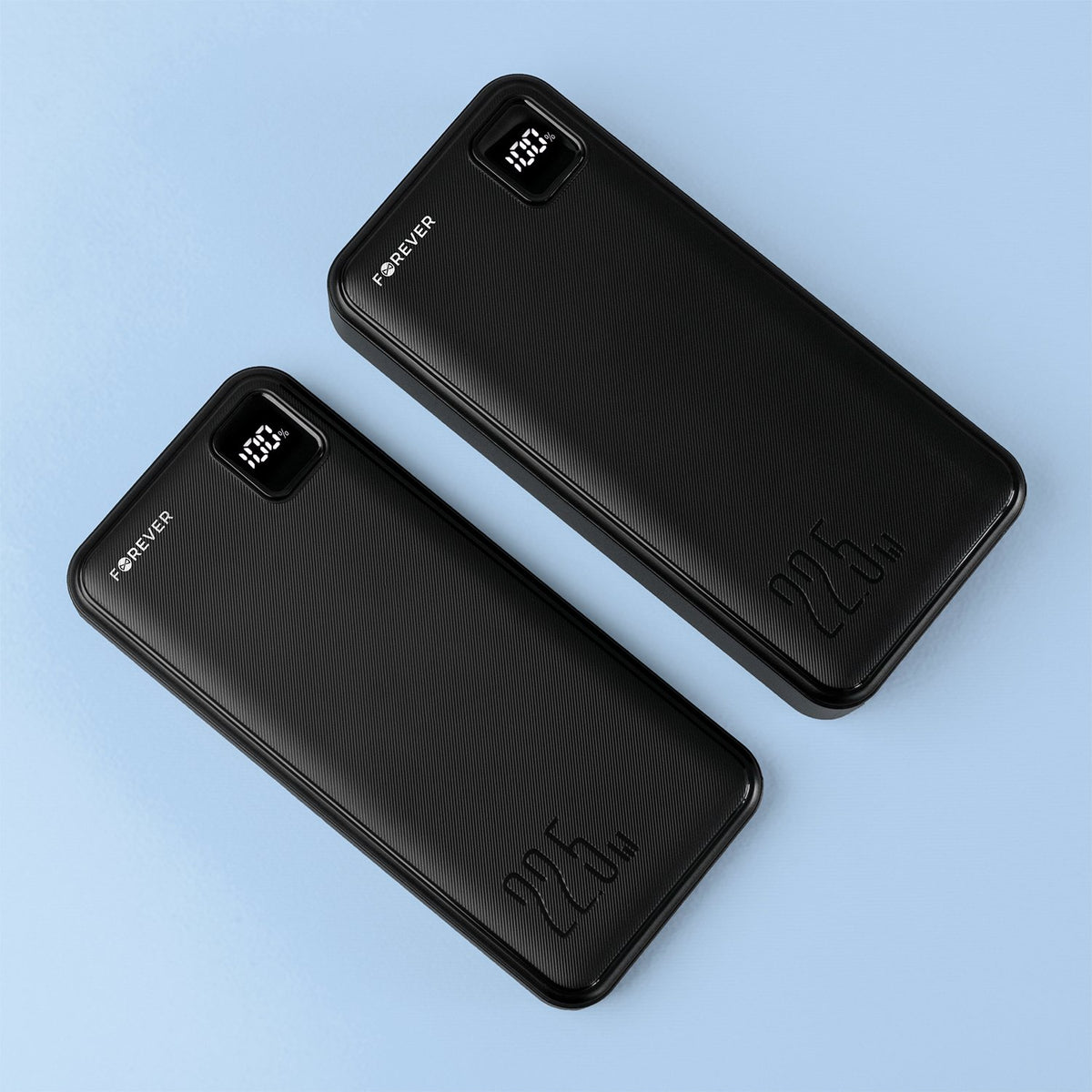 Forever ārējā baterija TB-300M PD QC 22,5W 10000 mAh, melna