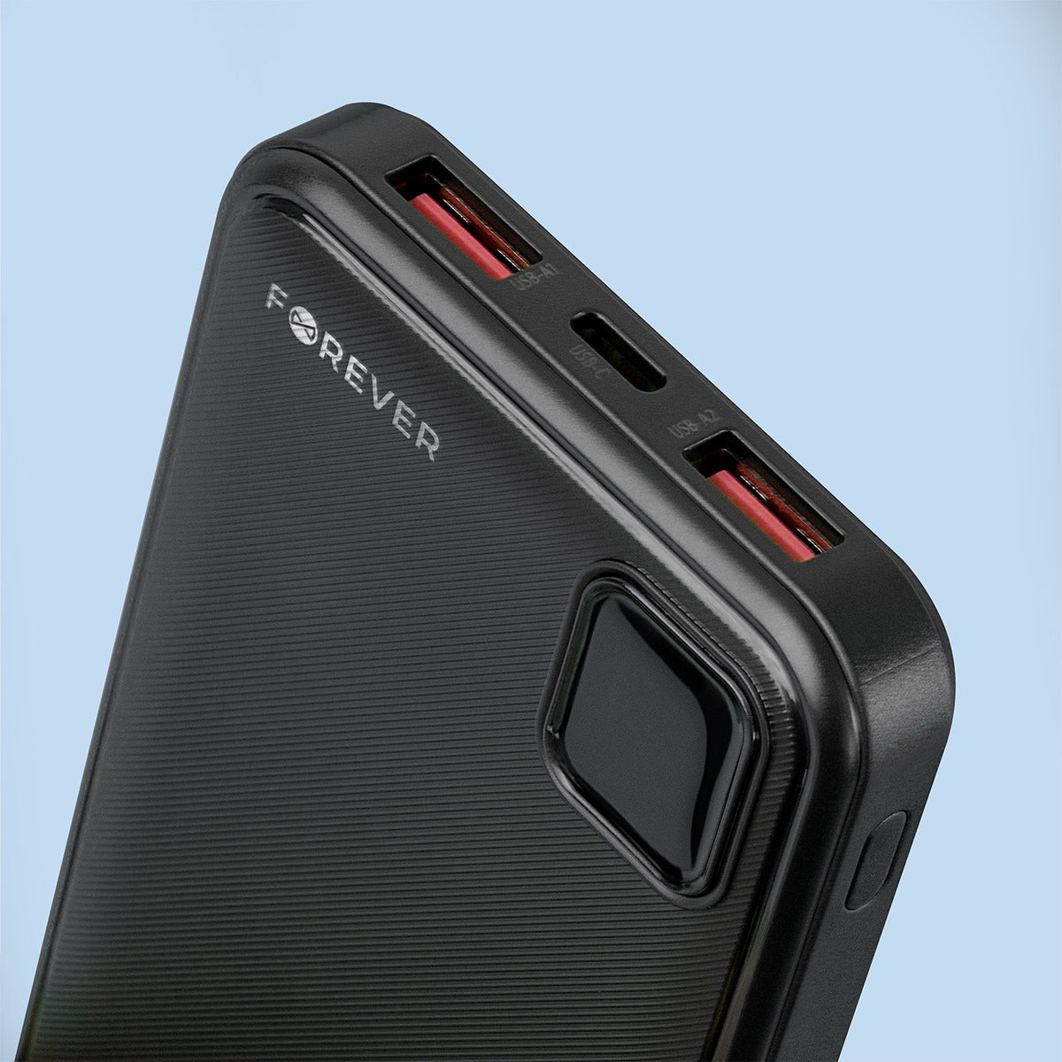 Forever ārējā baterija TB-300M PD QC 22,5W 10000 mAh, melna