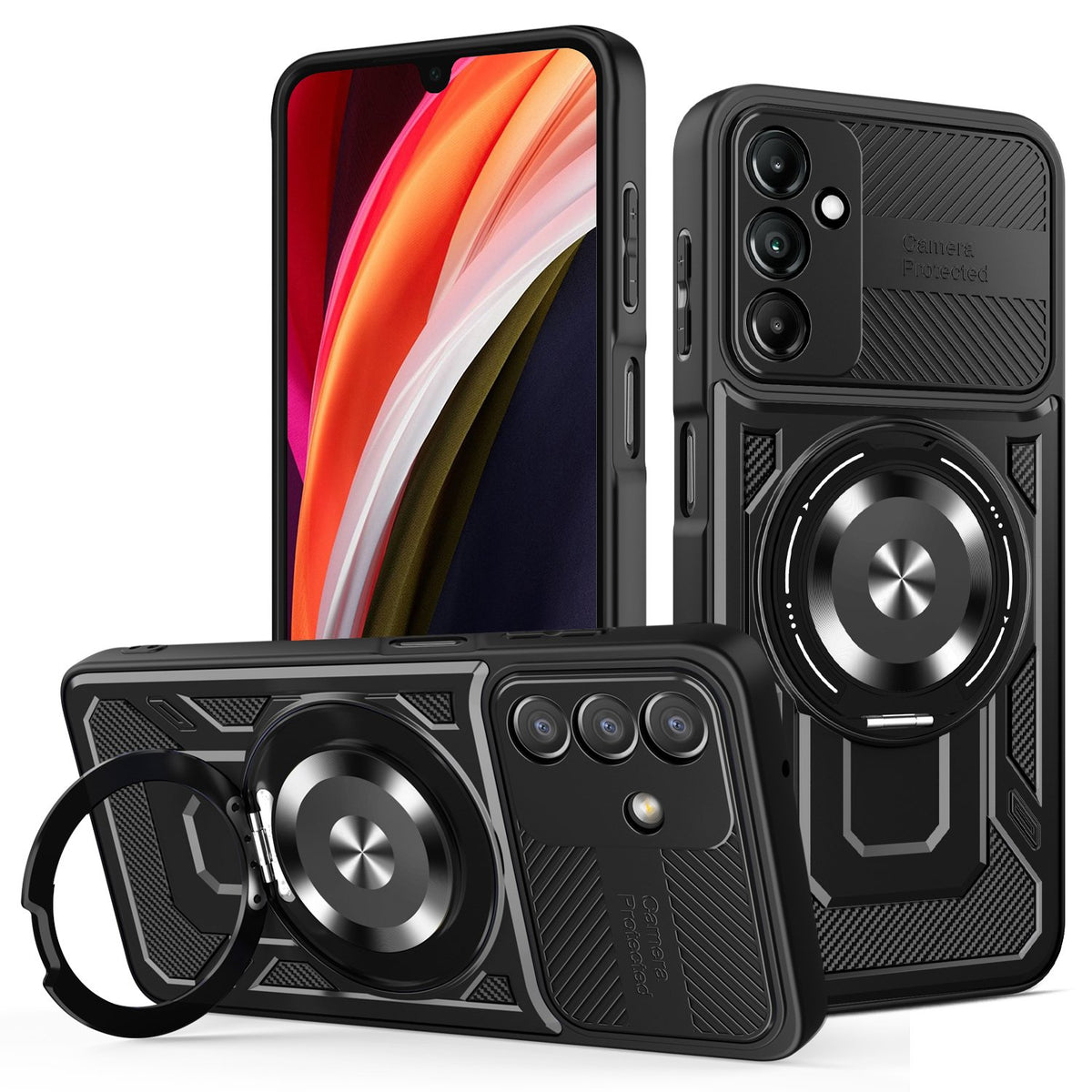 Defender Armor Mag apvalks viedtālrunim Samsung Galaxy A17 4G / A17 5G / A18 5G, melns