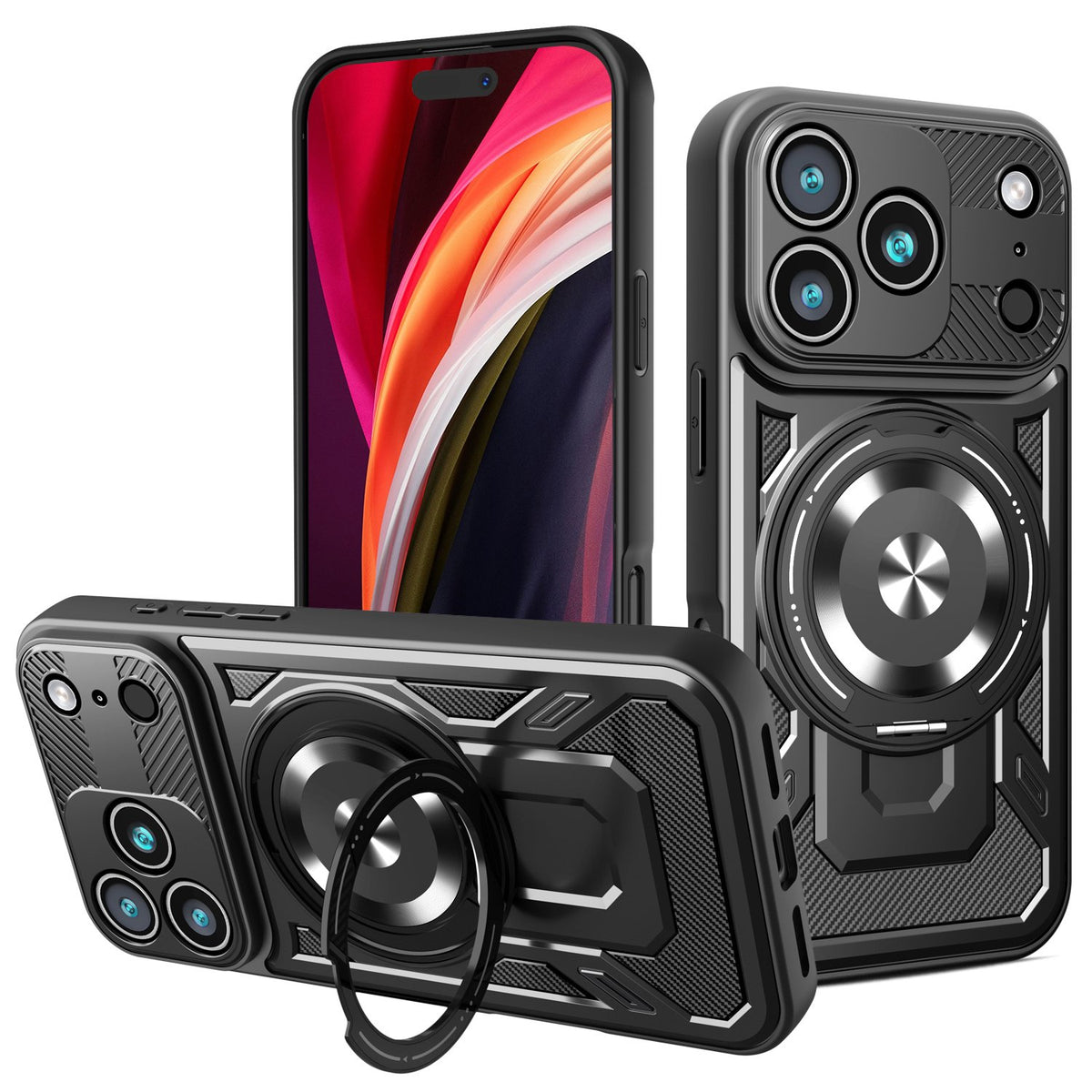Defender Armor Mag apvalks iPhone 17 Pro 6,3" / 18 Pro 6,3" melnā krāsā
