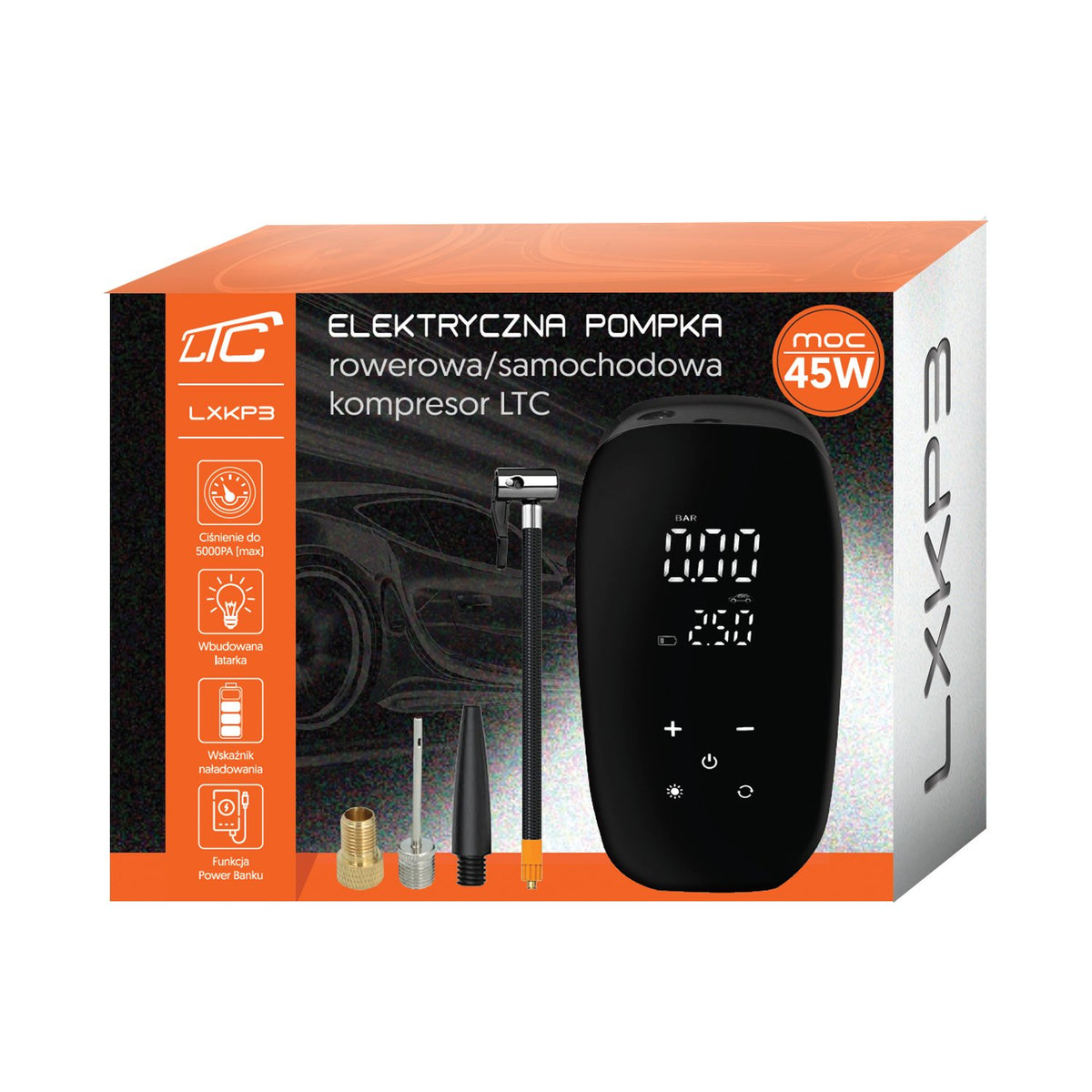 LTC elektriskais kompresors ar akumulatoru velo/auto LCD 6000mAh USB-C