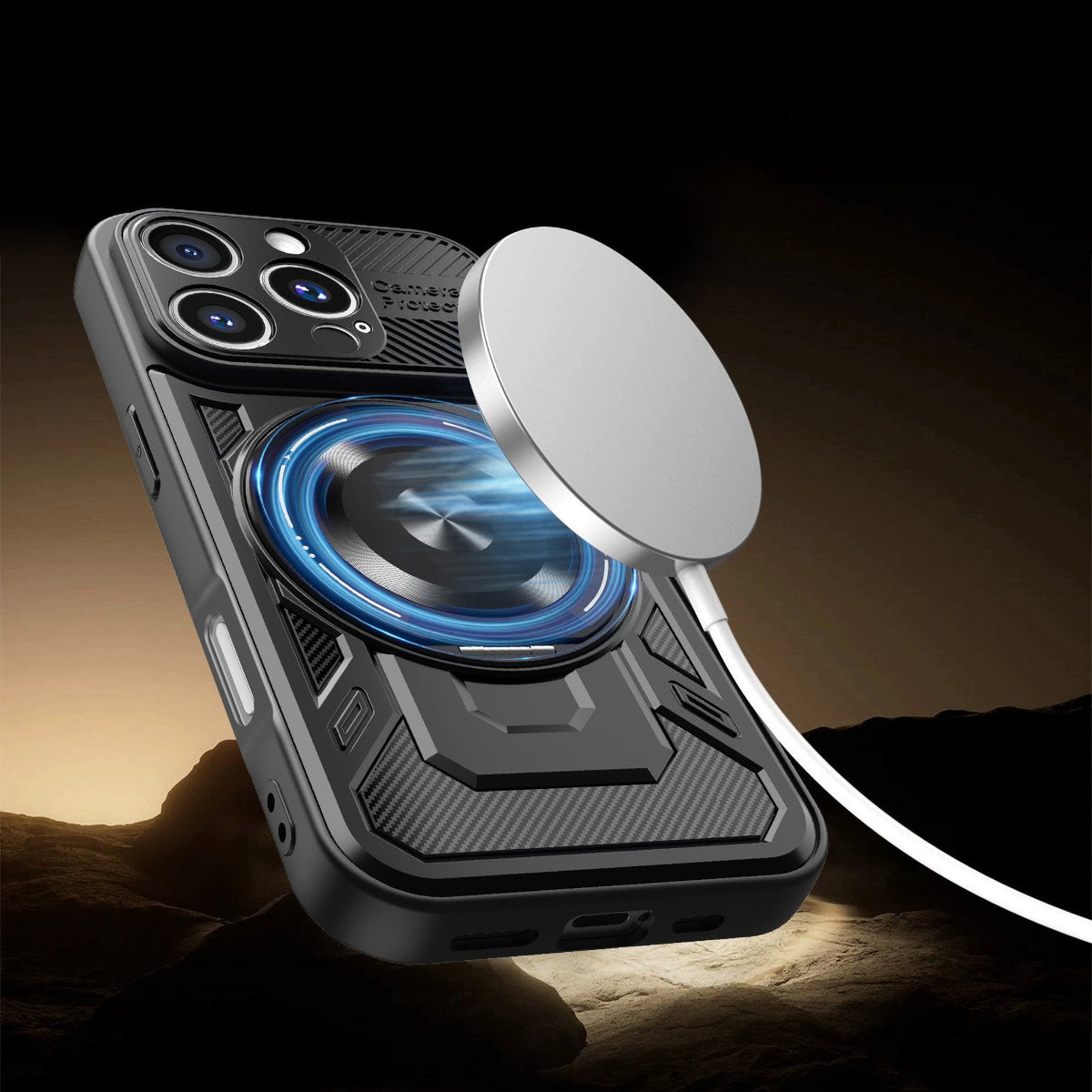 Defender Armor Mag vāciņš iPhone 17 Pro Max 6,9"/ 18 Pro Max 6,9" melnā krāsā