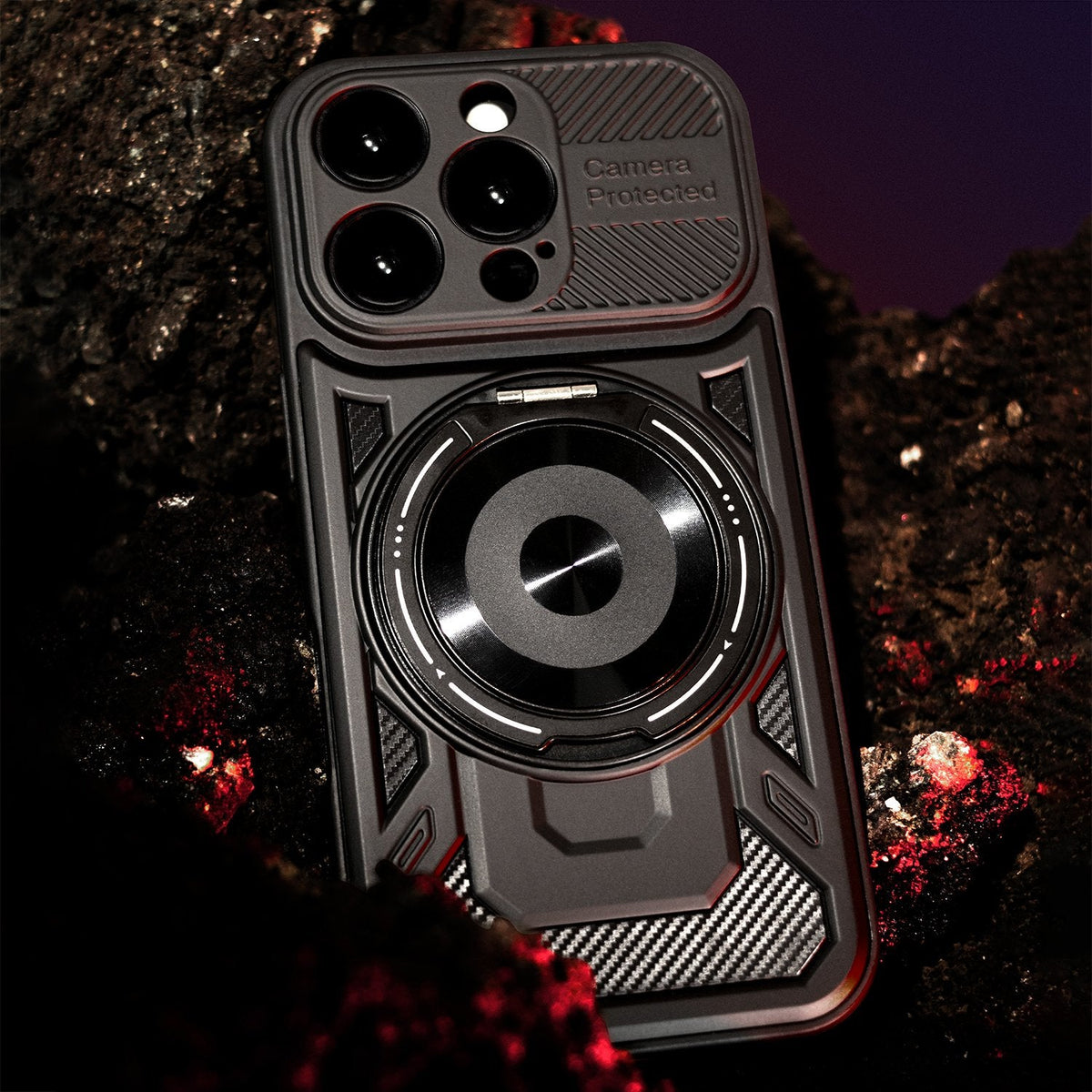 Defender Armor Mag apvalks iPhone 17 Pro 6,3" / 18 Pro 6,3" melnā krāsā