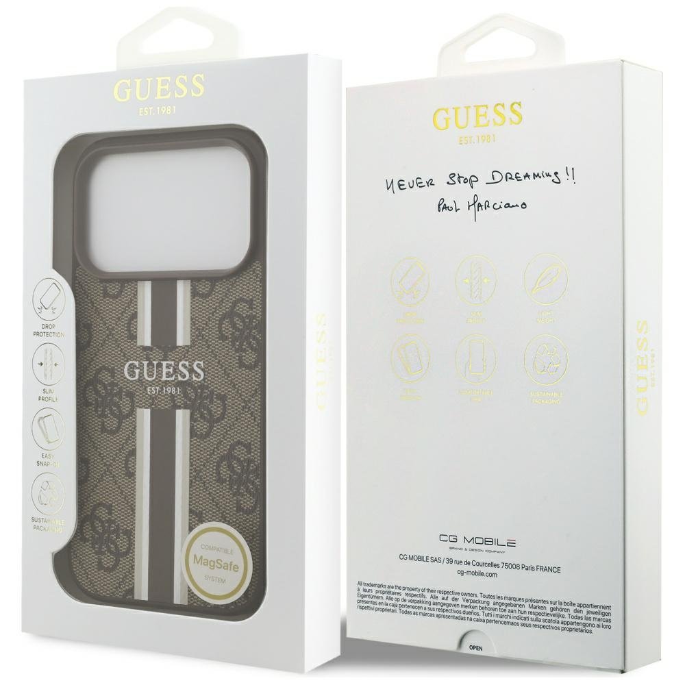 Guess MagSafe vāciņš iPhone 17 Pro brūns
