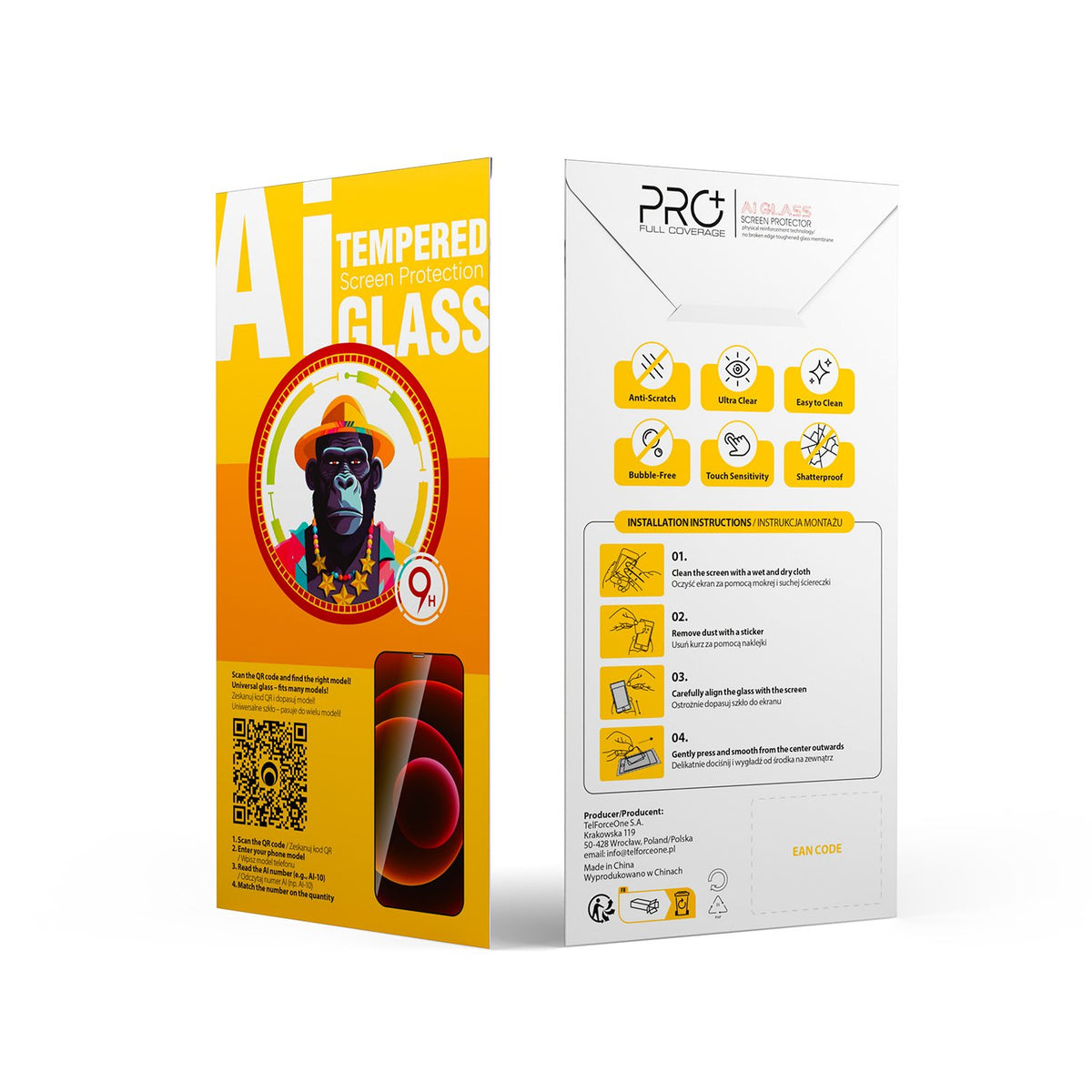 Universāls rūdīts stikls 9D OneFit AI-63 6,2"