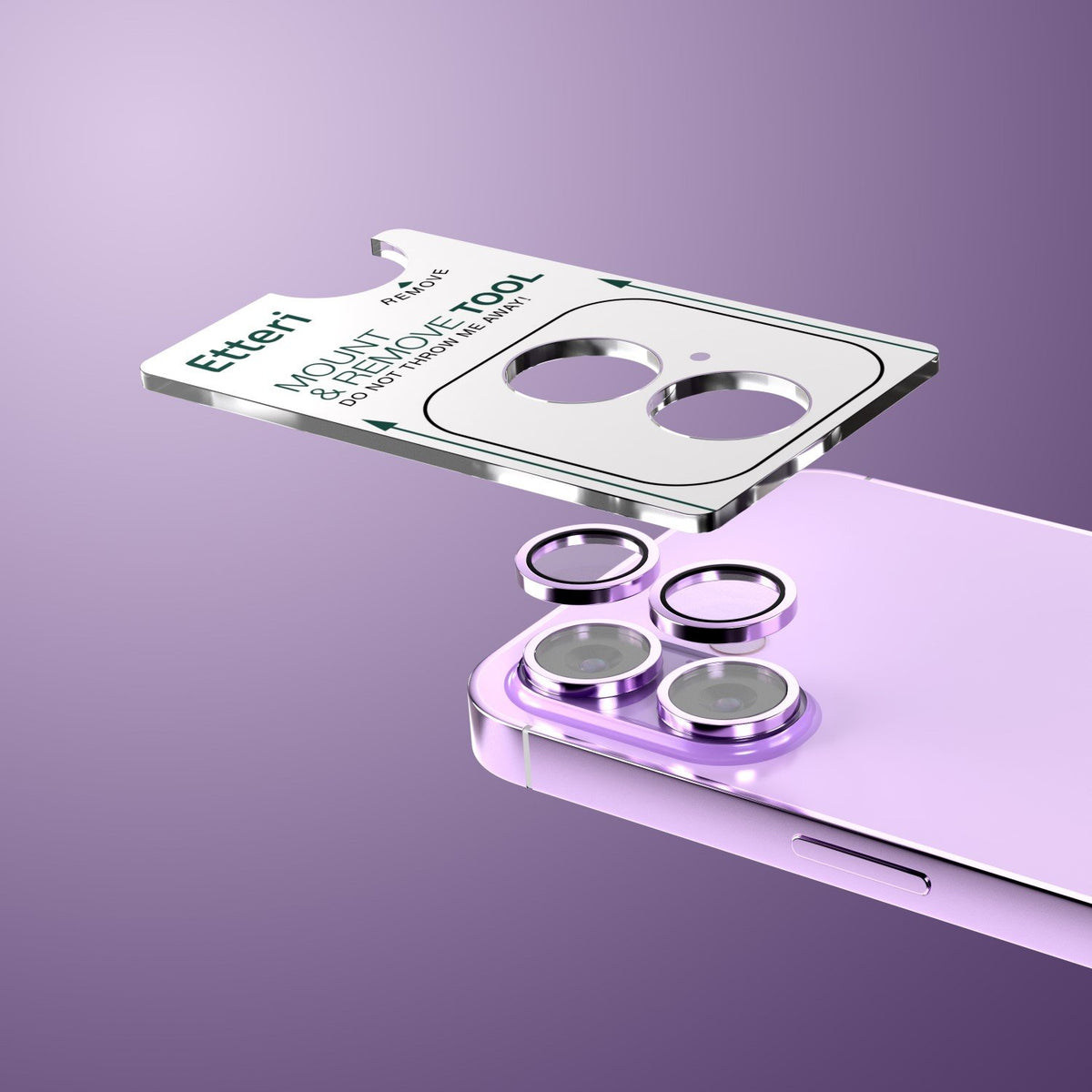 Etteri kameras objektīva aizsargs iPhone 17 violeta