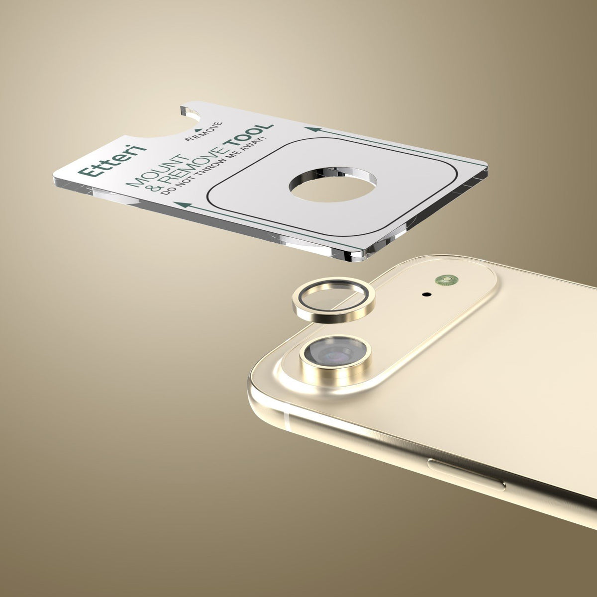 Etteri kameras objektīva aizsargs iPhone 17 Air, zelta