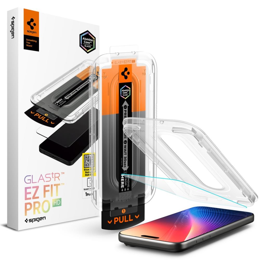 Spigen rūdītais stikls Glas.Tr ”Ez Fit Pro” iPhone 16 Pro Max / 17 Pro Max caurspīdīgs