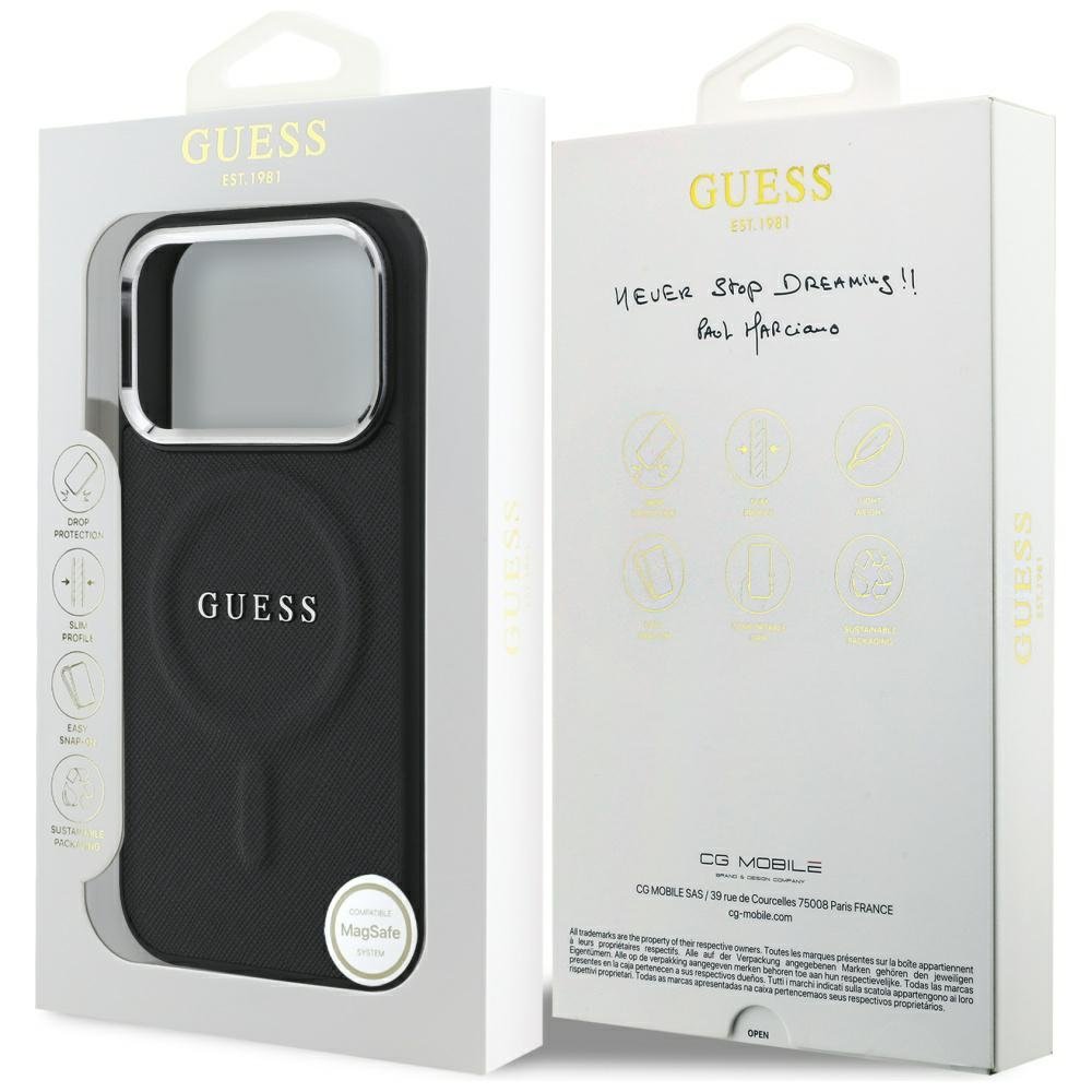 Guess MagSafe vāciņš iPhone 17 Pro melns