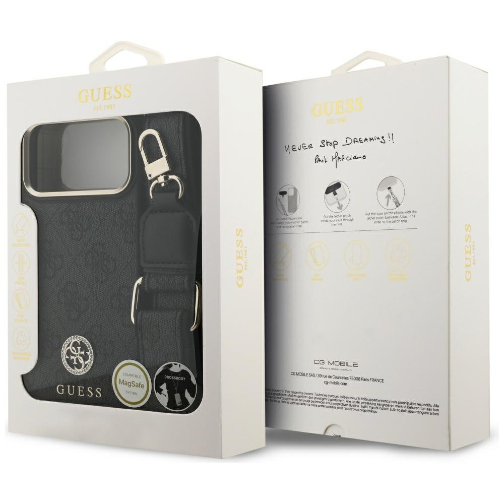 Guess MagSafe vāciņš iPhone 17 Pro Max melns
