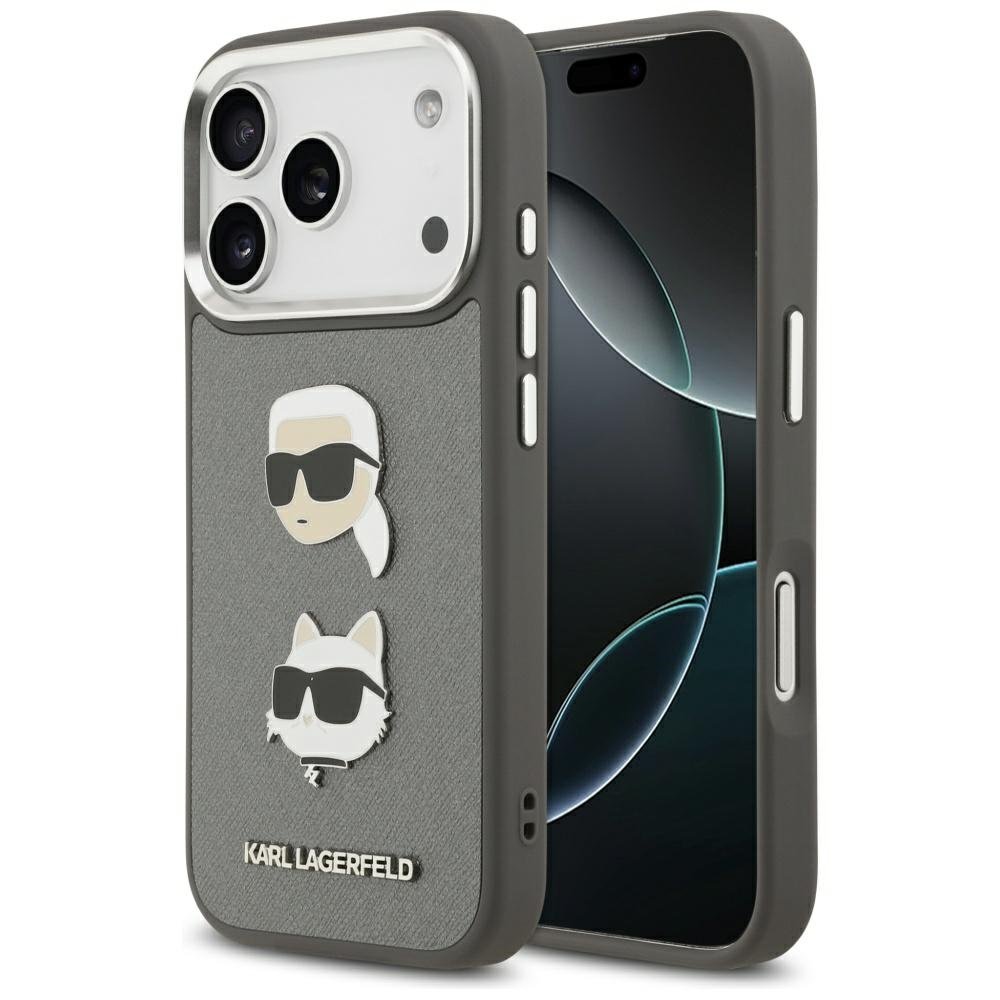 Karl Lagerfeld vāciņš iPhone 17 Pro pelēks