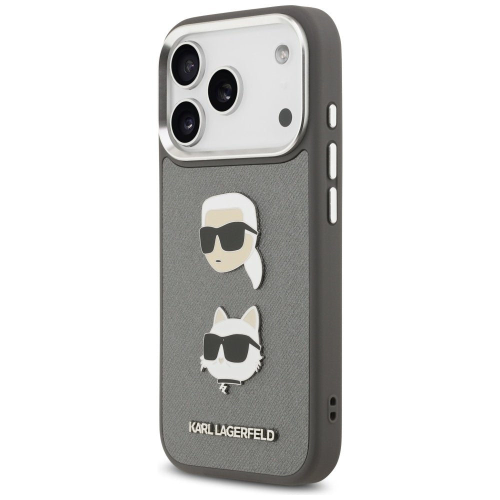 Karl Lagerfeld vāciņš iPhone 17 Pro pelēks