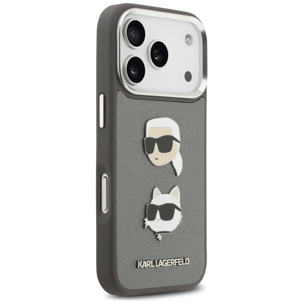 Karl Lagerfeld vāciņš iPhone 17 Pro pelēks