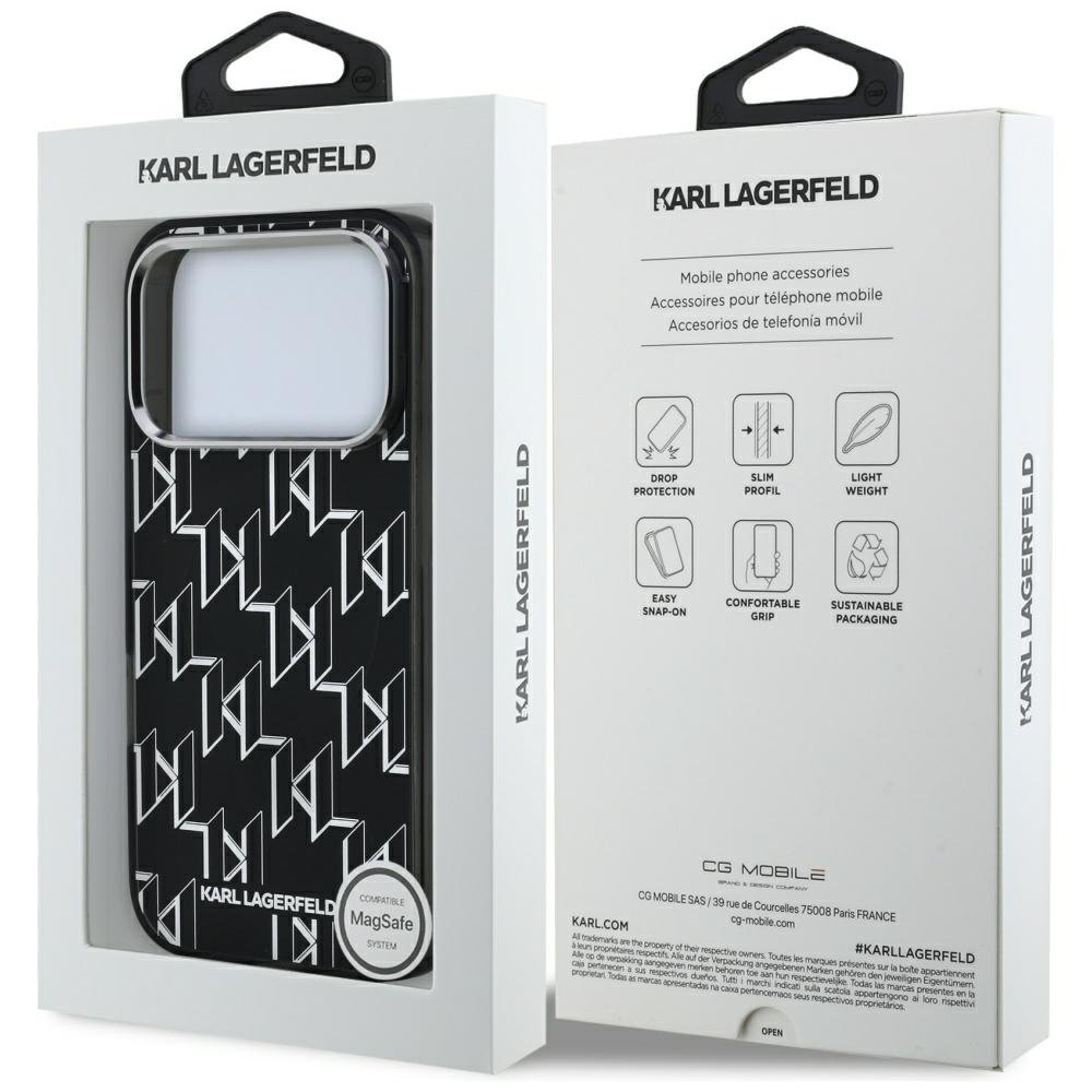 Karl Lagerfeld MagSafe vāciņš iPhone 17 Pro melns