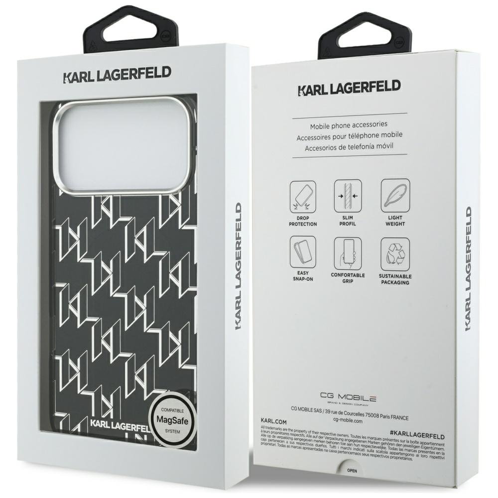 Karl Lagerfeld MagSafe vāciņš iPhone 17 Pro Max melns