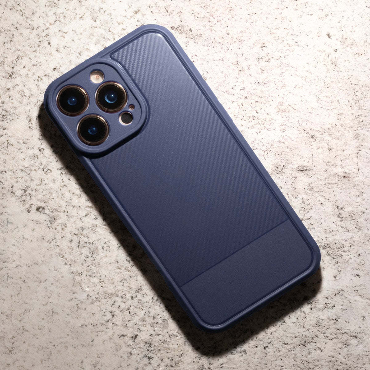 Vienkāršs oglekļa šķiedras maciņš priekš Xiaomi Redmi 14C 4G/ 14C 5G / Redmi A4 / POCO C75, zils