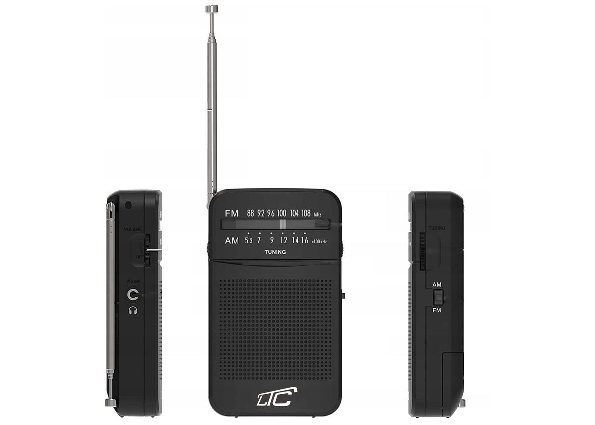 LTC portatīvais kabatas radio LEGA, AM/FM, mini ligzda, melna