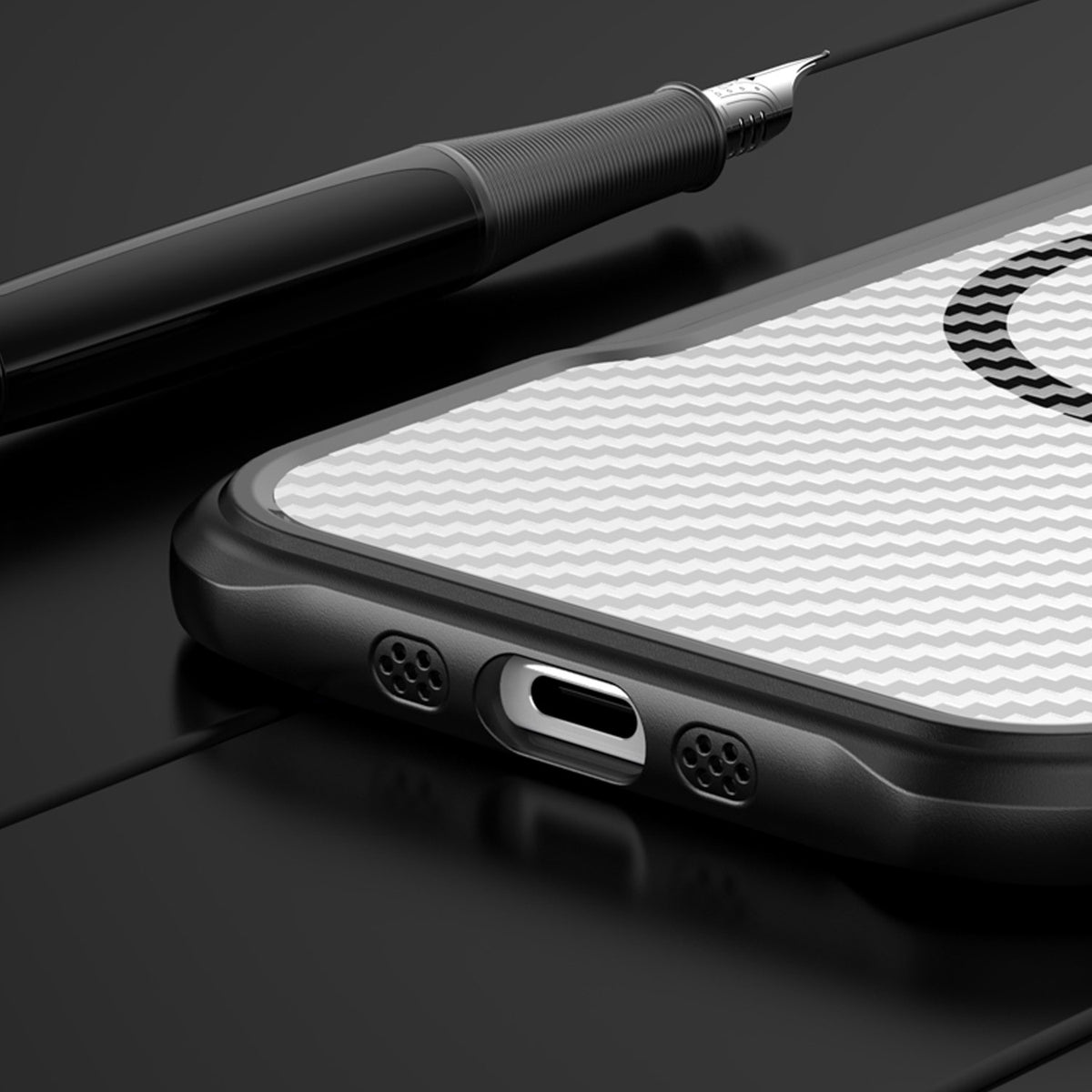 Defender Carbon MagSafe vāciņš iPhone 17 Air 6,6", melns
