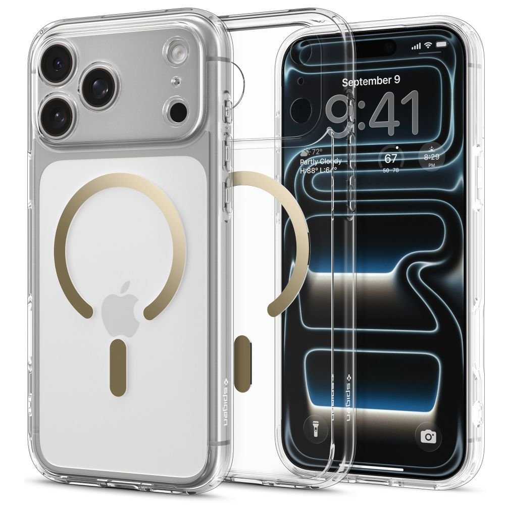 Spigen Ultra Hybrid MagSafe vāciņš iPhone 17 Pro caurspīdīgs / zeltains