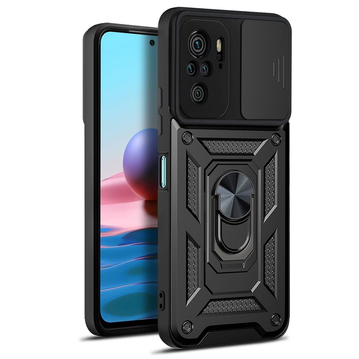 Defender Slide vāciņš Xiaomi Redmi Note 10 4G / 10S, melns