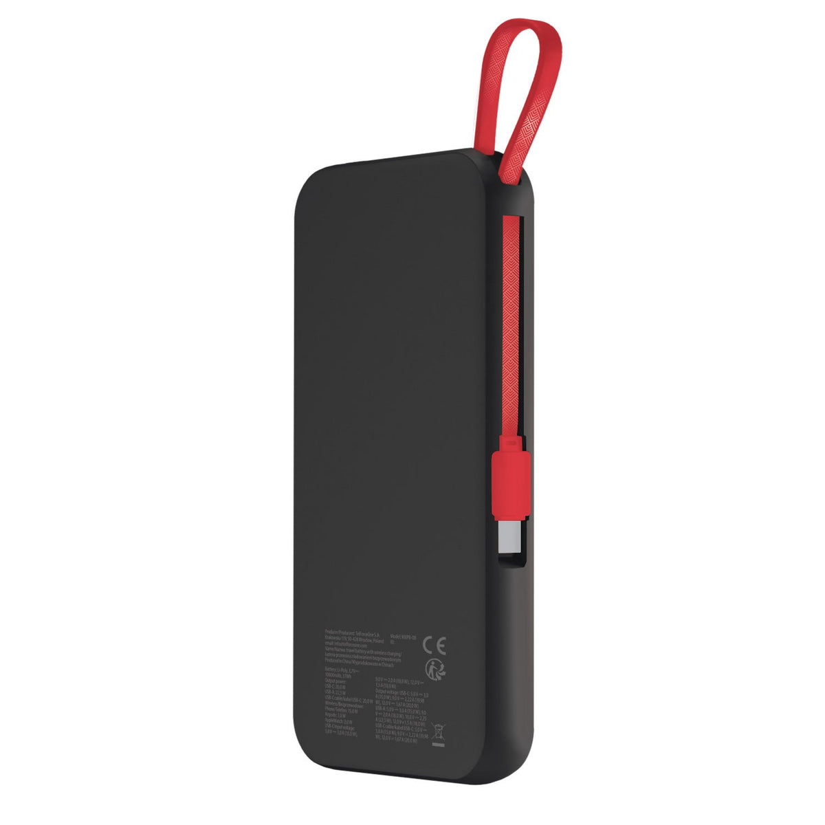Maxlife ārējā baterija ar bezvadu lādēšanu MXPB-08 10000 mAh magnētiska 3/1 melna