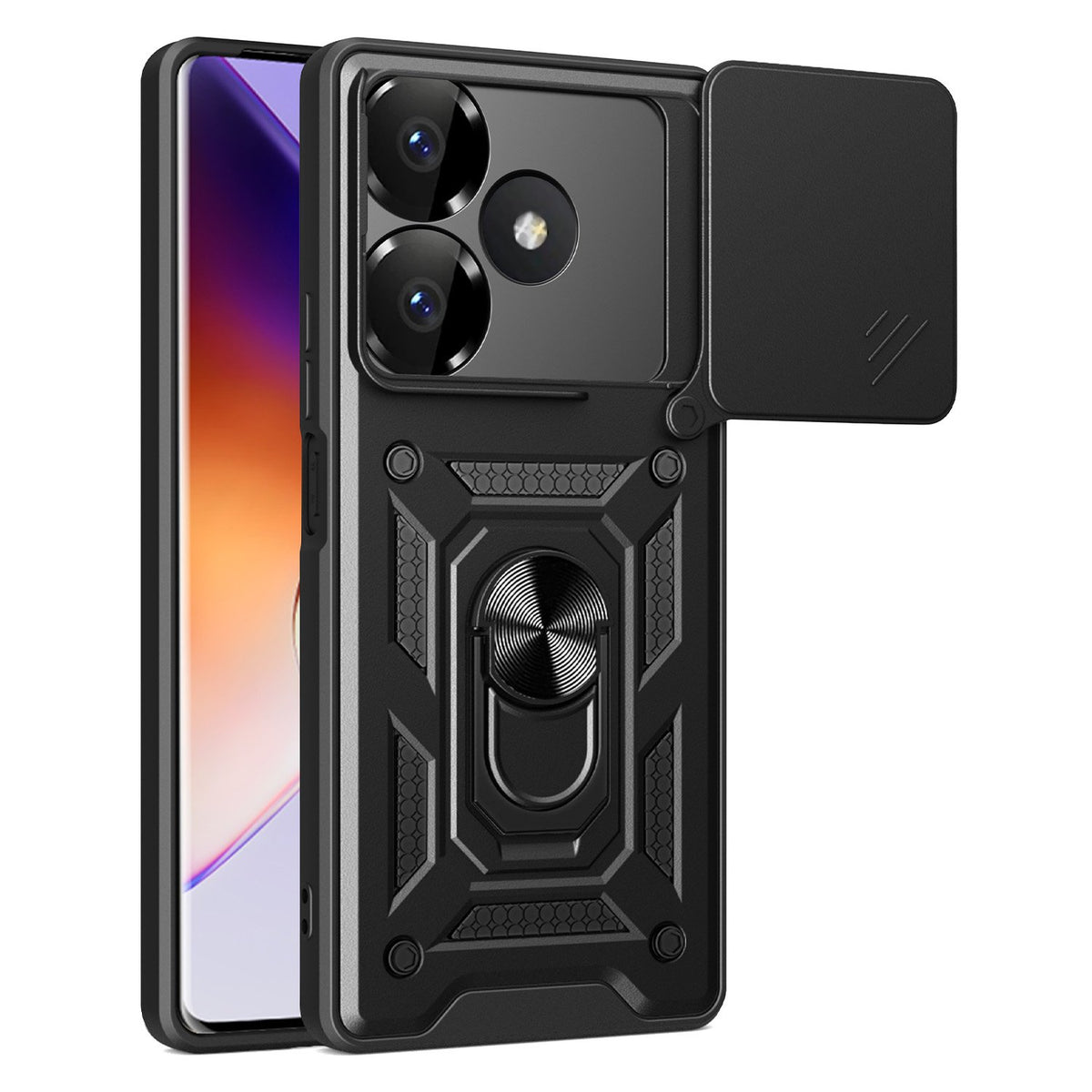 Defender Slide vāciņš Xiaomi Redmi 13 4G / 13 5G, melns