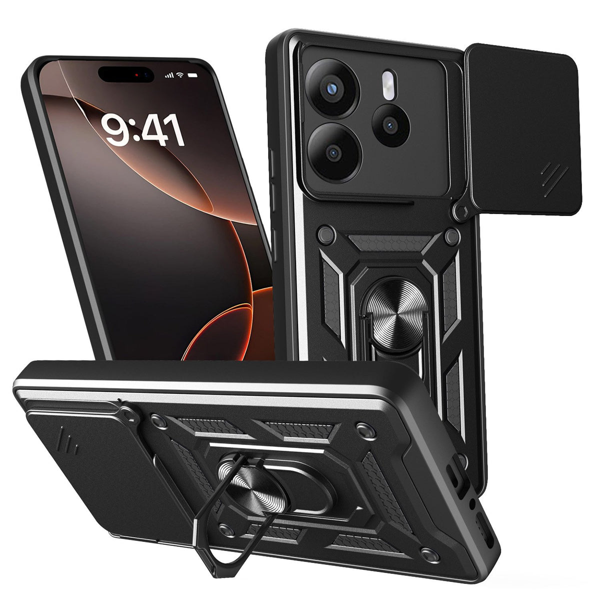 Defender Slide vāciņš Xiaomi Redmi Note 14 5G (Global), melns