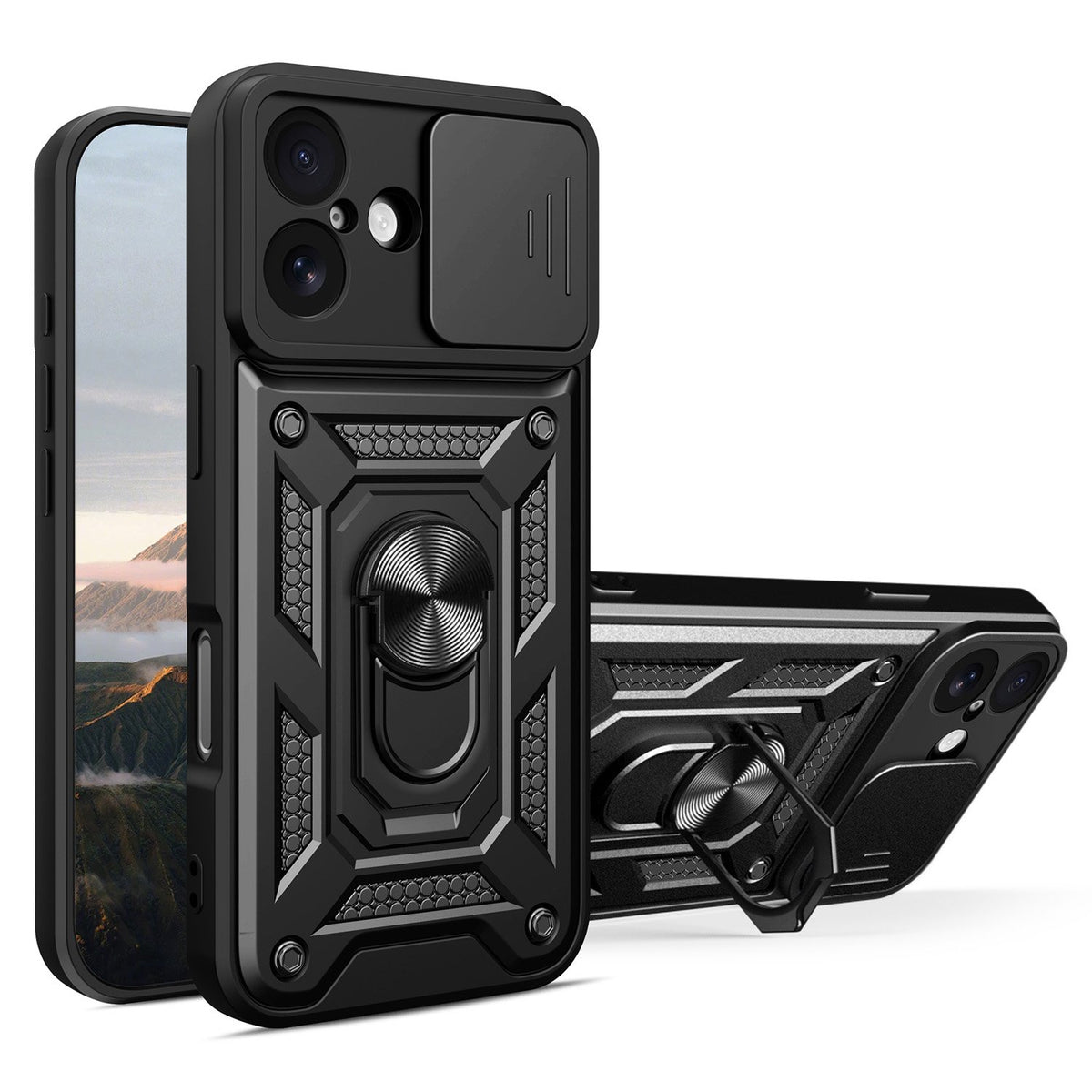 Defender Slide vāciņš iPhone 17 6,3", melns