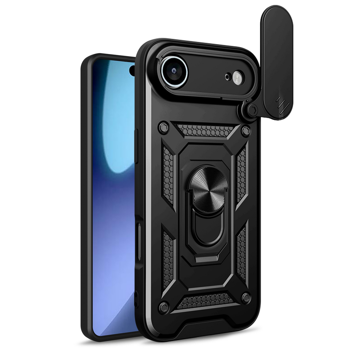 Defender Slide vāciņš iPhone 17 Air 6,6", melns