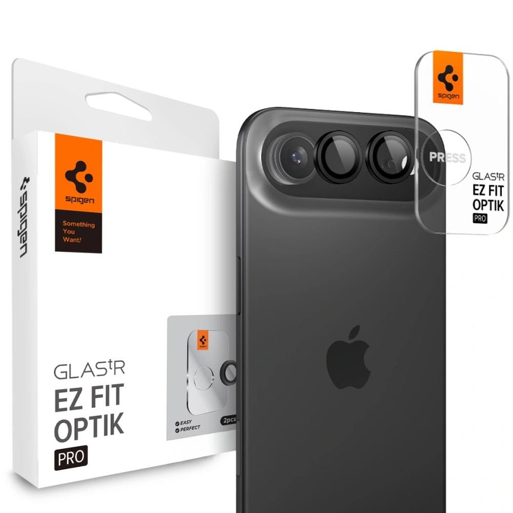 Spigen Optik Pro Glas.Tr “Ez Fit” kameras aizsargi, 2 iepakojumā, iPhone 17 Air, melni