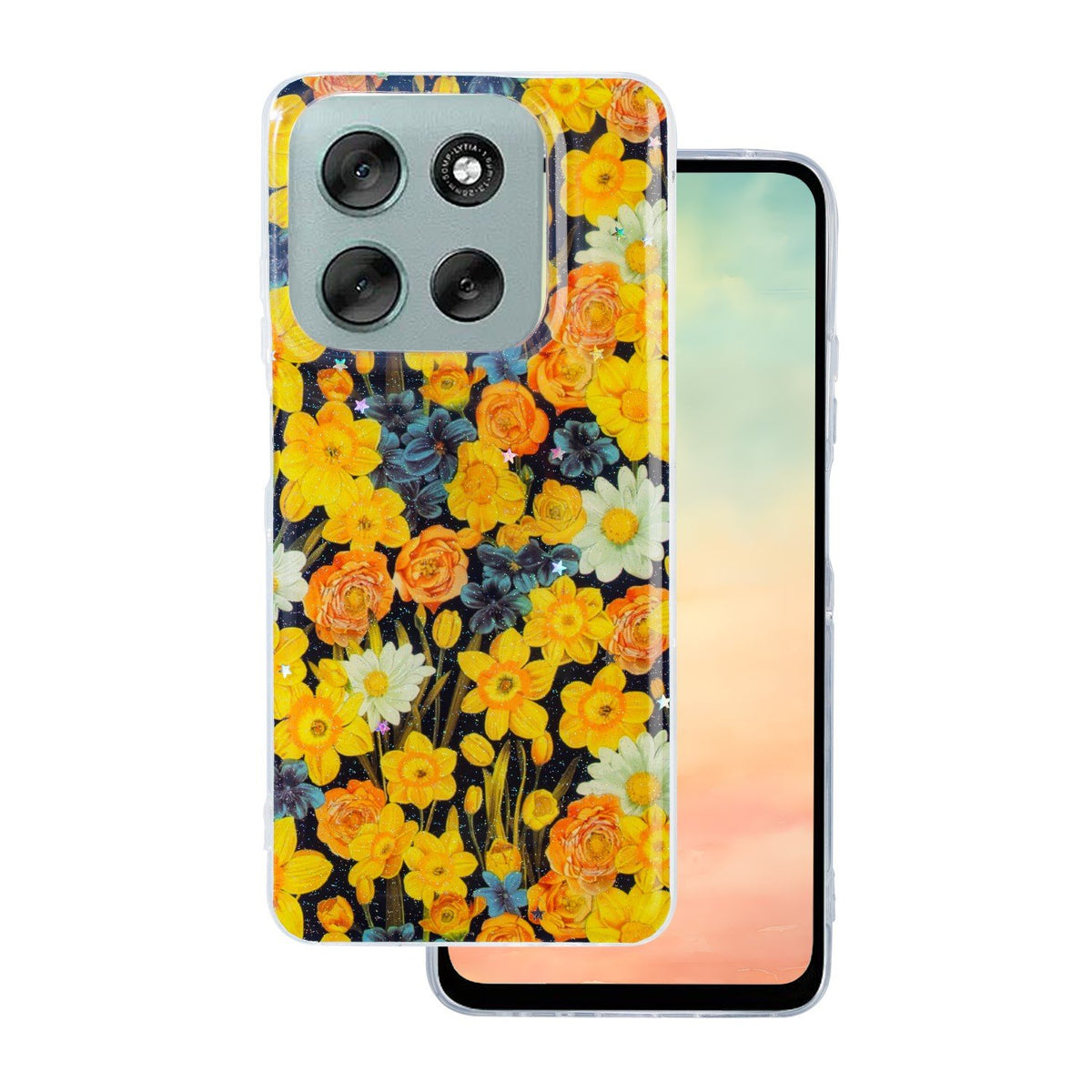 Glow Glam vāciņš Motorola Moto G56, oranžs