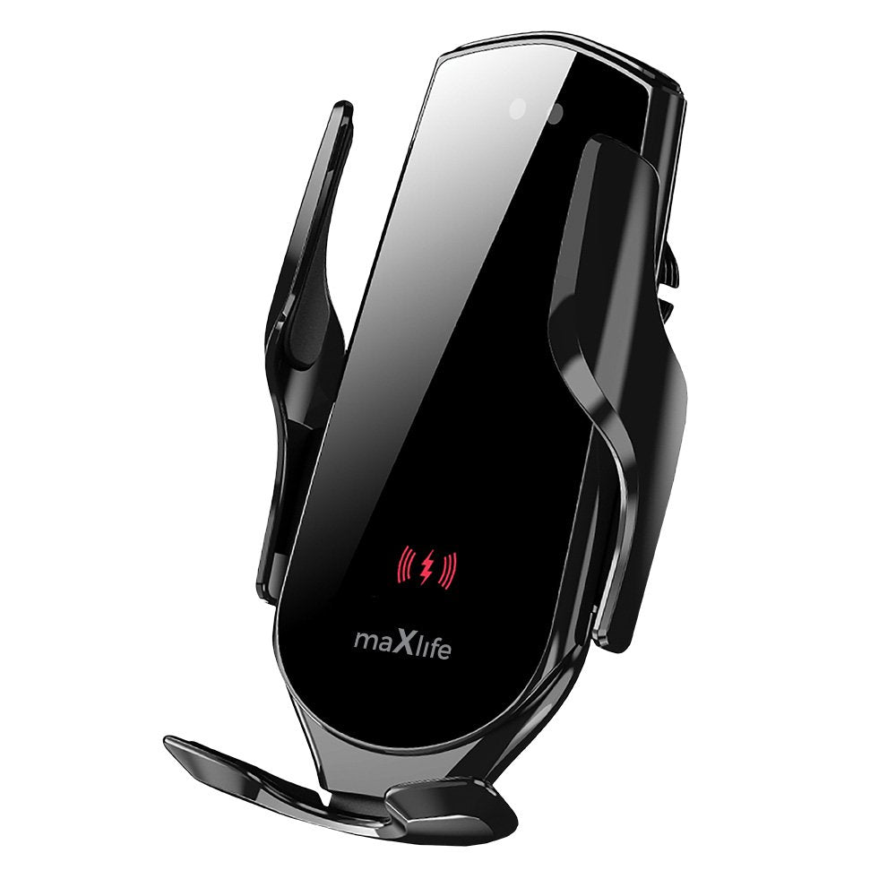 Maxlife auto turētājs ventilācijas restē ar bezvadu 15W lādēšanu MXCH-08, melns