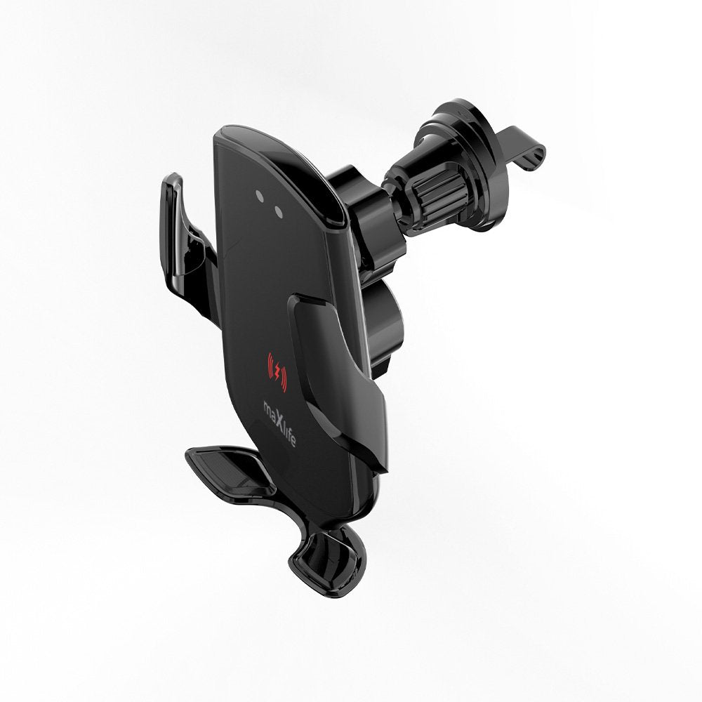 Maxlife auto turētājs ventilācijas restē ar bezvadu 15W lādēšanu MXCH-08, melns