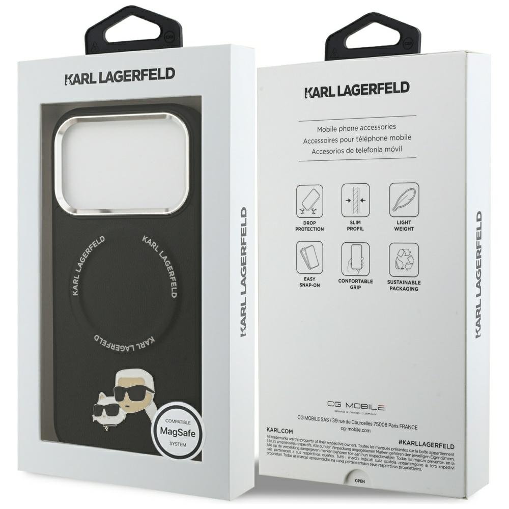 Karl Lagerfeld MagSafe vāciņš iPhone 17 Pro melns