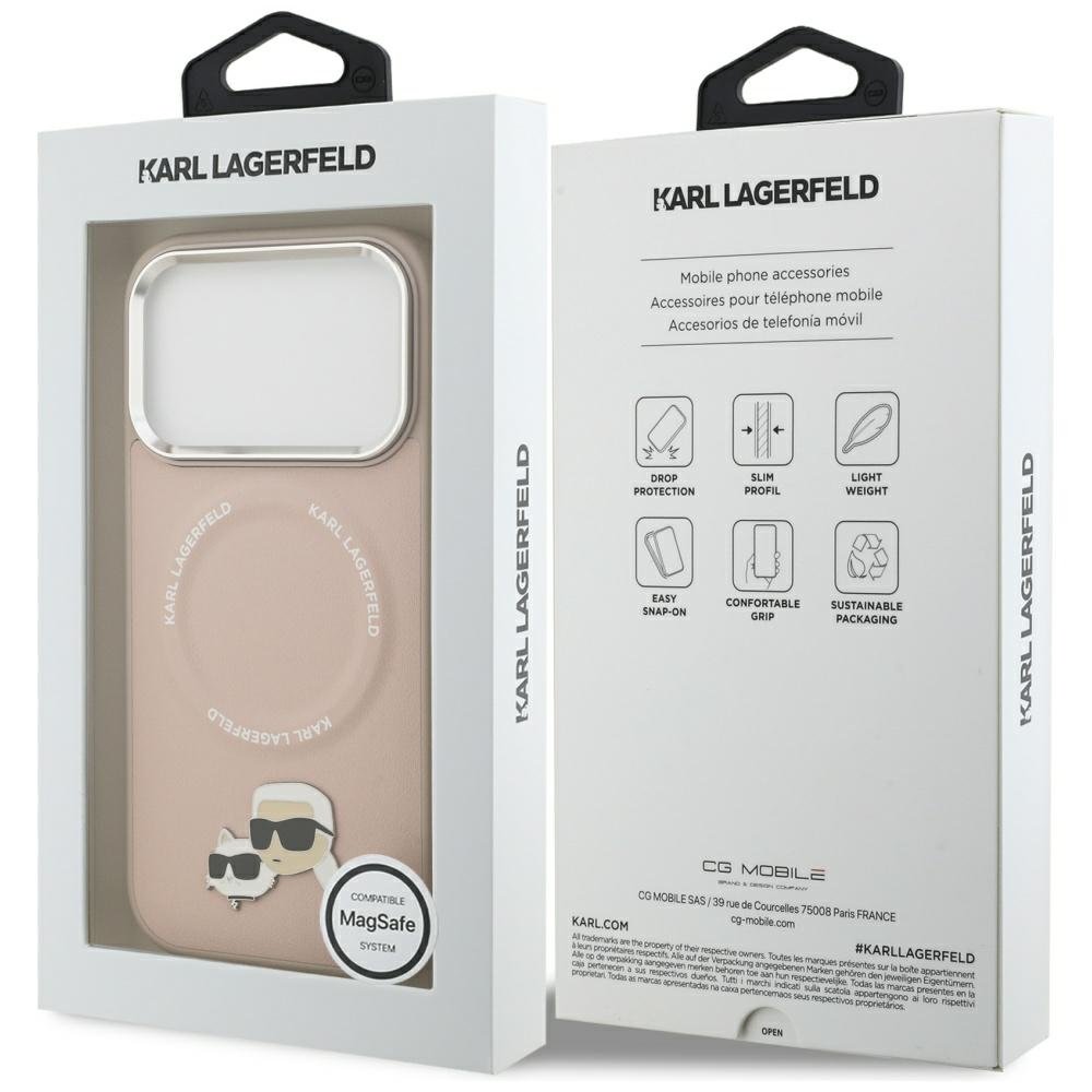Karl Lagerfeld MagSafe vāciņš iPhone 17 Pro bēšs
