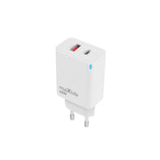 Maxlife MXTC-09-45AC GaN PD QC lādētājs 1x USB-C 1x USB 45W balts